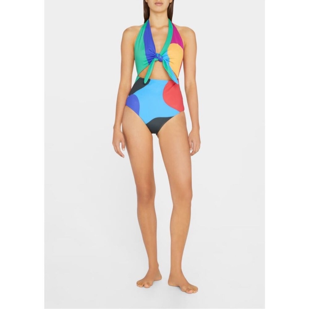 NWT MARA HOFFMAN Wisteria Maddy Cutout Halter One-Piece NWT XS